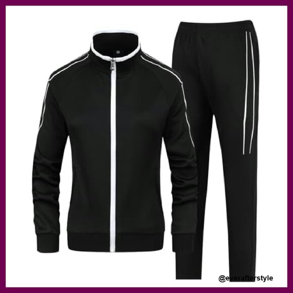 Full-Zip Athletic Tracksuit Set Active Wear Lightweight Comfortable Y2K Style - Picture 3 of 7